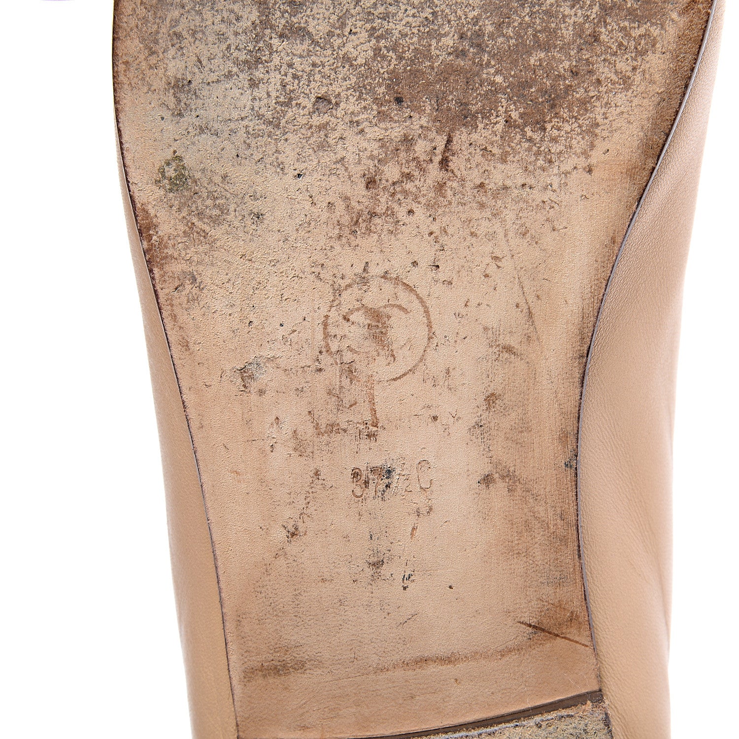 Chanel Lambskin Cap Toe CC Ballerina Flats 37.5 Beige Black 9 of 10