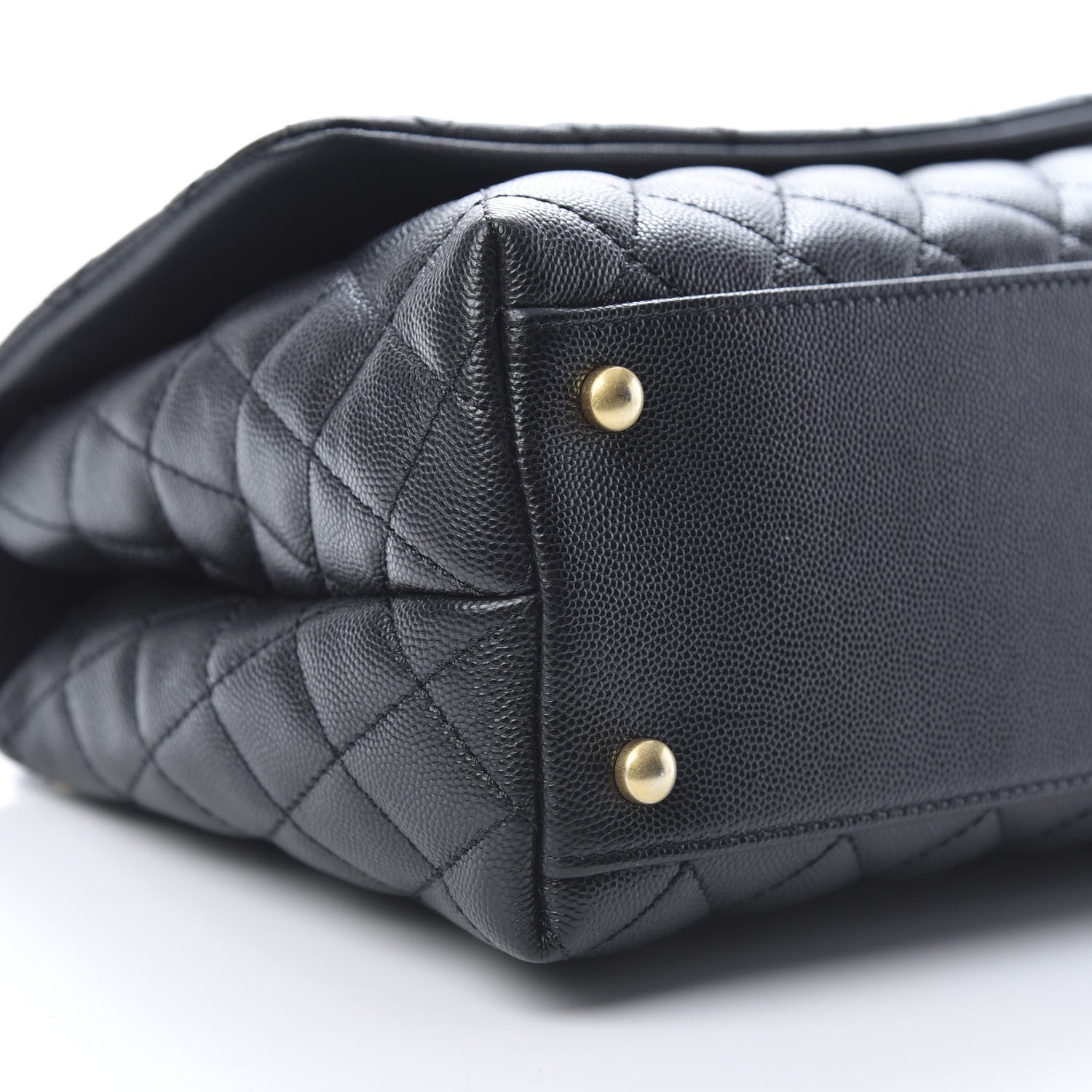 Chanel Caviar Lizard Embossed Quilted Small Coco Handle Flap Black 9 of 10