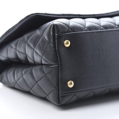 Chanel Caviar Lizard Embossed Quilted Small Coco Handle Flap Black 9 of 10