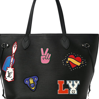Louis Vuitton Epi Stickers Neverfull MM Black 9 of 12