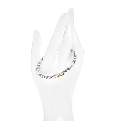 David Yurman Sterling Silver 14K Yellow Gold 5mm X Station Cable Bracelet 2 of 4