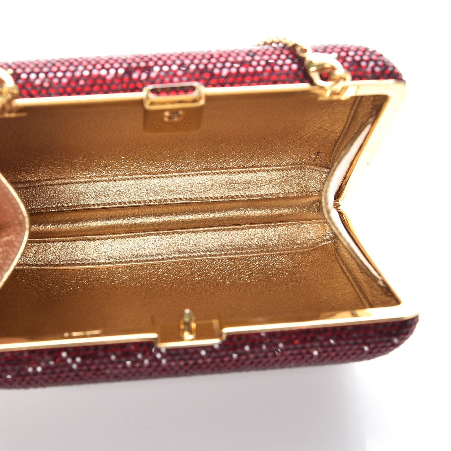 Crystal Minaudiere Clutch Red