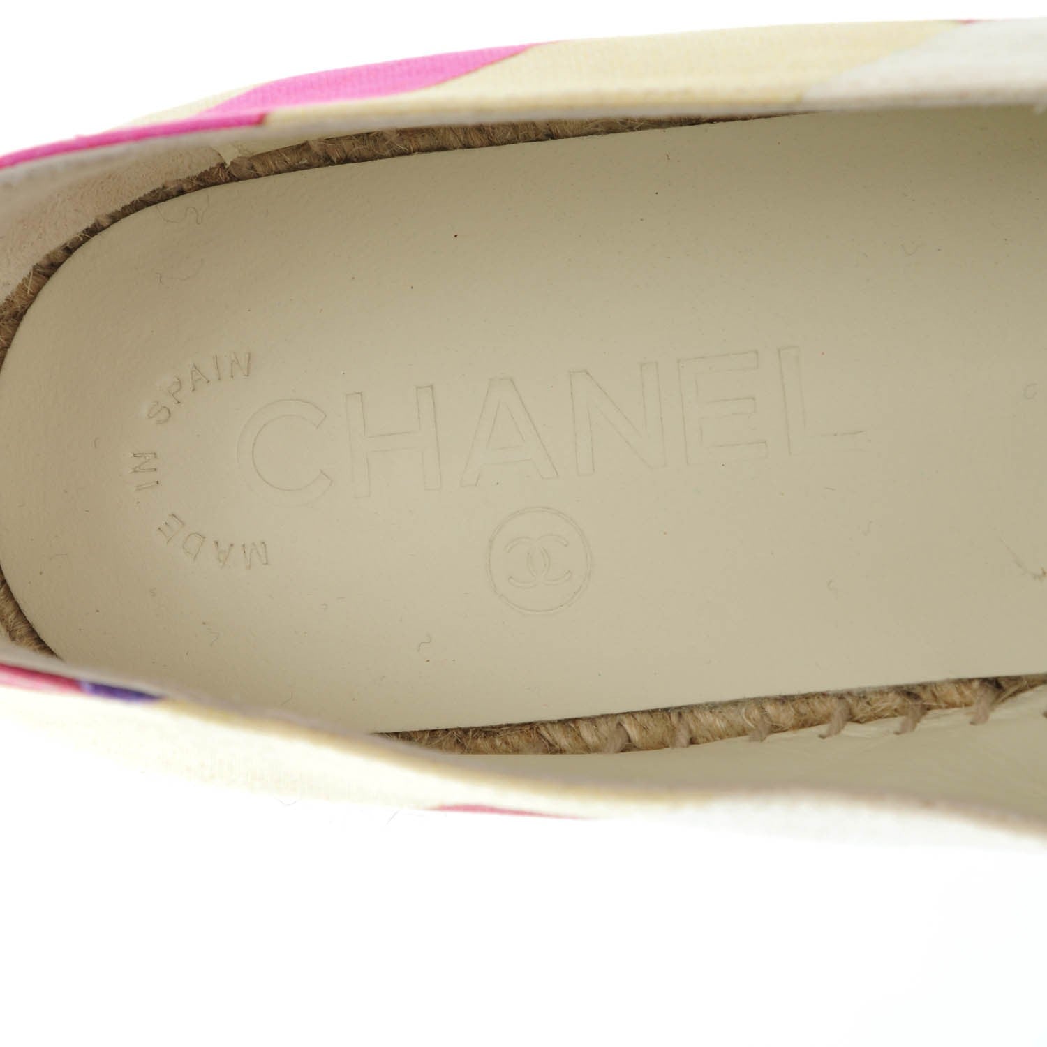 Chanel Fabric Striped Patent CC Espadrilles 39 Multicolor Black 8 of 9