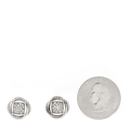 David Yurman Sterling Silver Diamond 13mm Infinity Earrings 2 of 4
