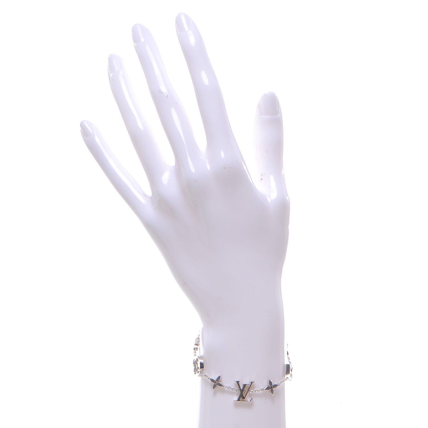 Louis Vuitton Monogram Bracelet White Gold 2 of 5
