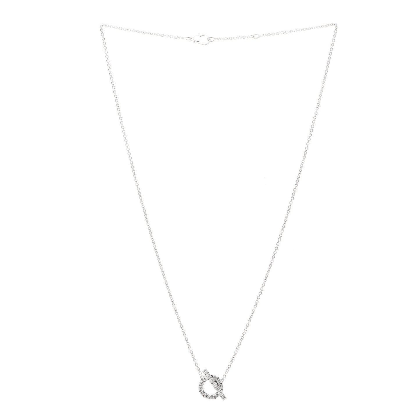 18K White Gold Diamond Finesse Pendant Necklace