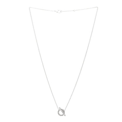 Hermes 18K White Gold Diamond Finesse Pendant Necklace 3 of 5
