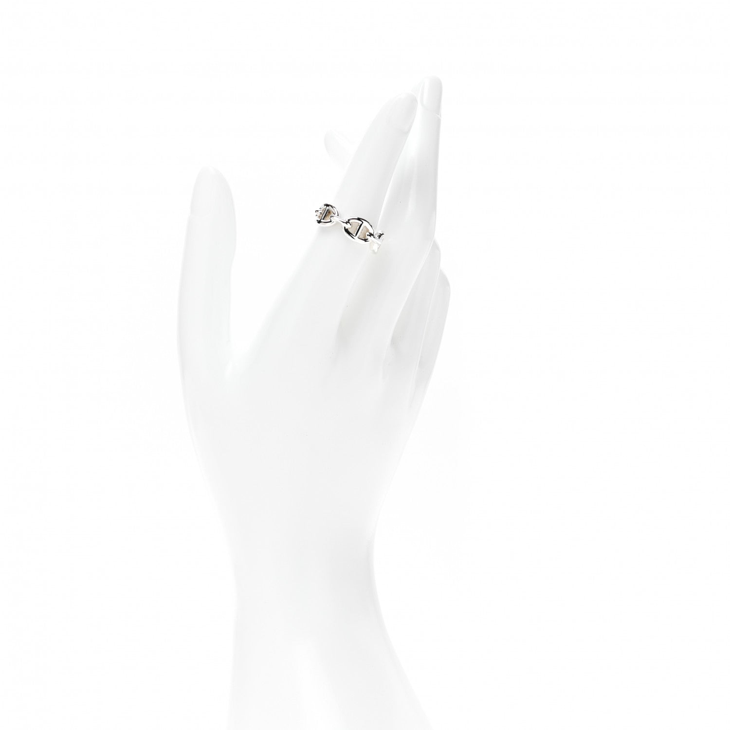 Hermes Sterling Silver PM Chaine d'Ancre Enchainee Band Ring 52 6 2 of 9