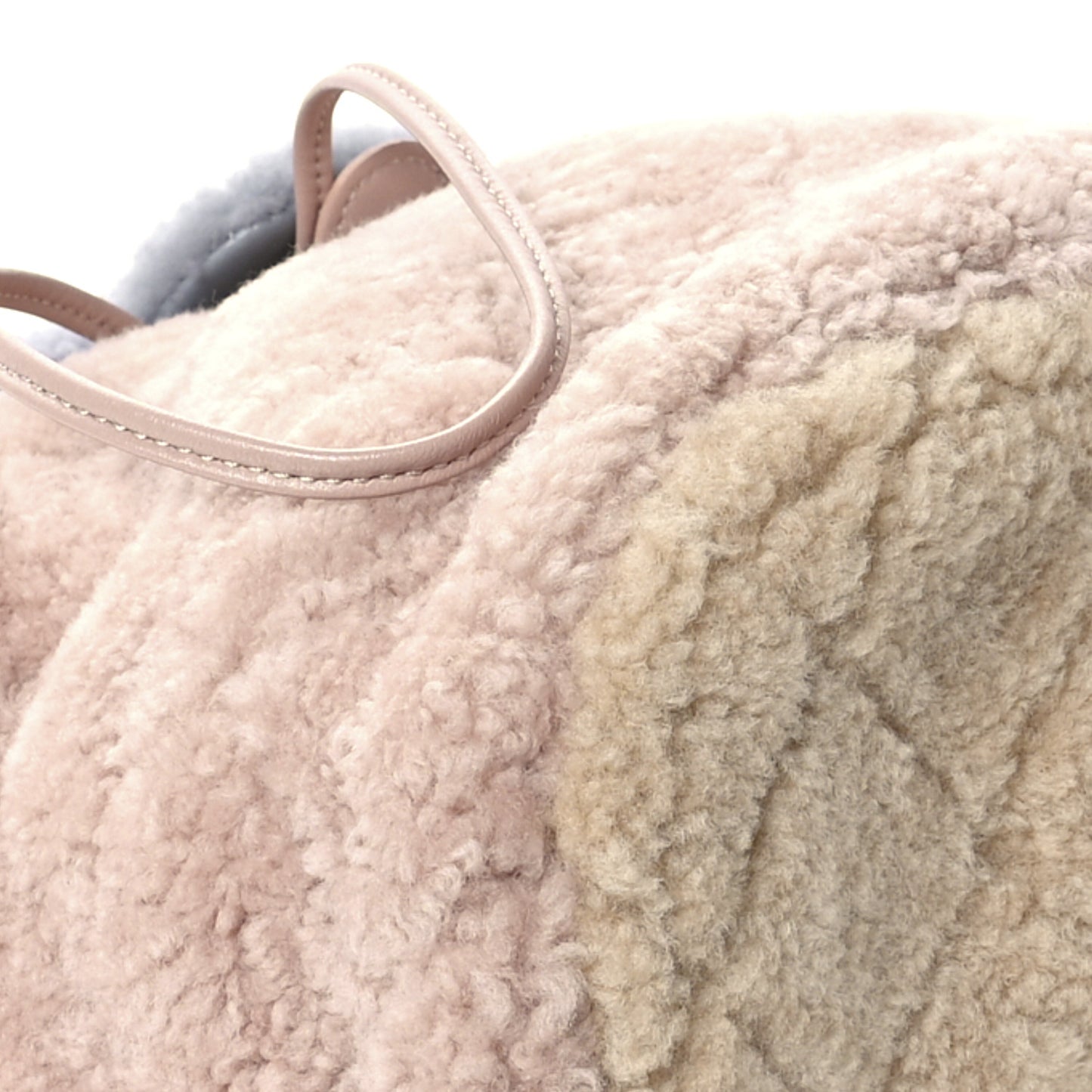 Shearling Sheepskin Small Urban Spirit Backpack Gray Pink Beige