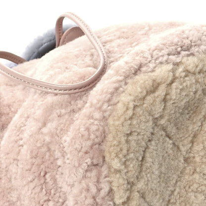 Chanel Shearling Sheepskin Small Urban Spirit Backpack Gray Pink Beige 9 of 10
