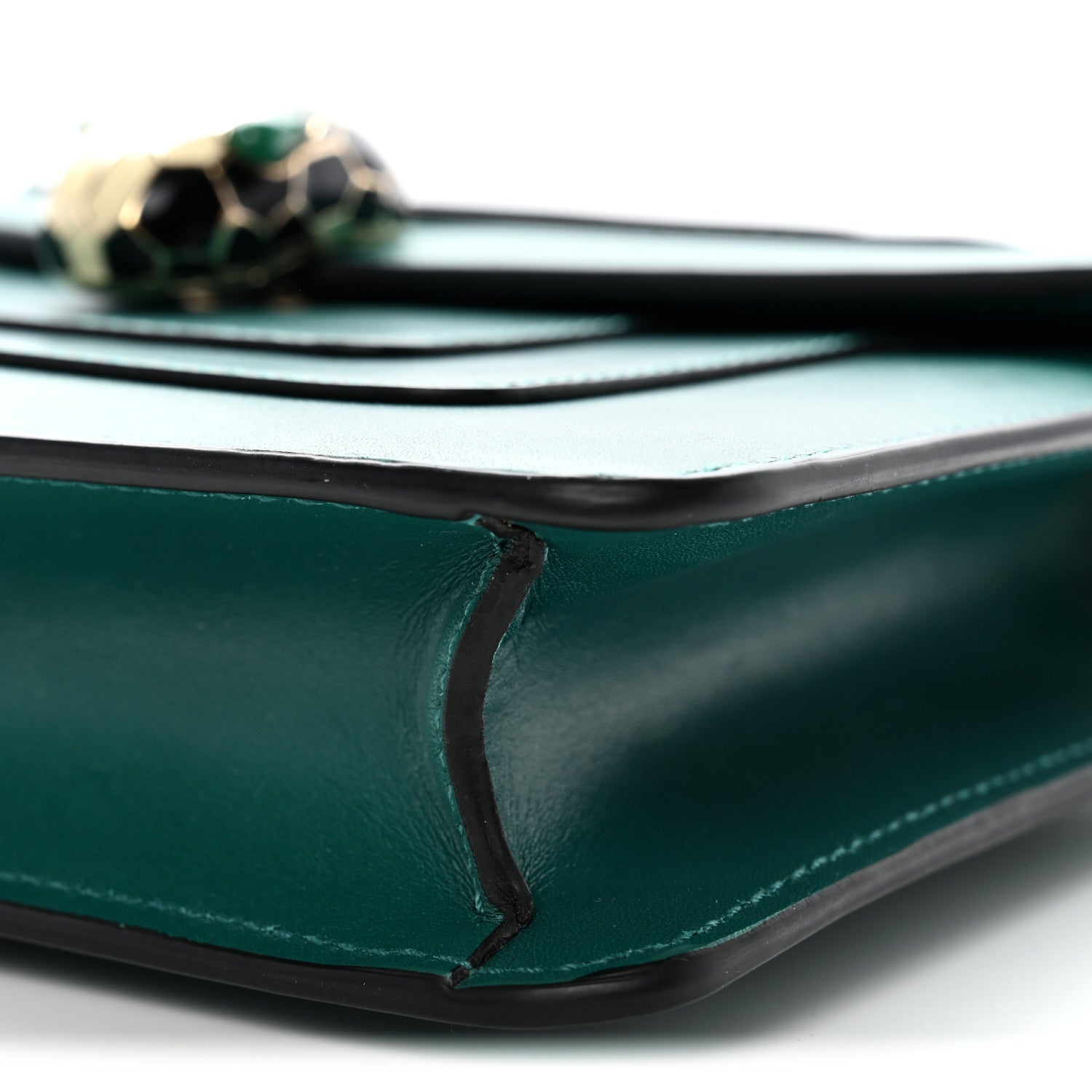 Bulgari Calfskin Small Serpenti Forever Snake Strap Crossbody Bag Emerald Green 10 of 10