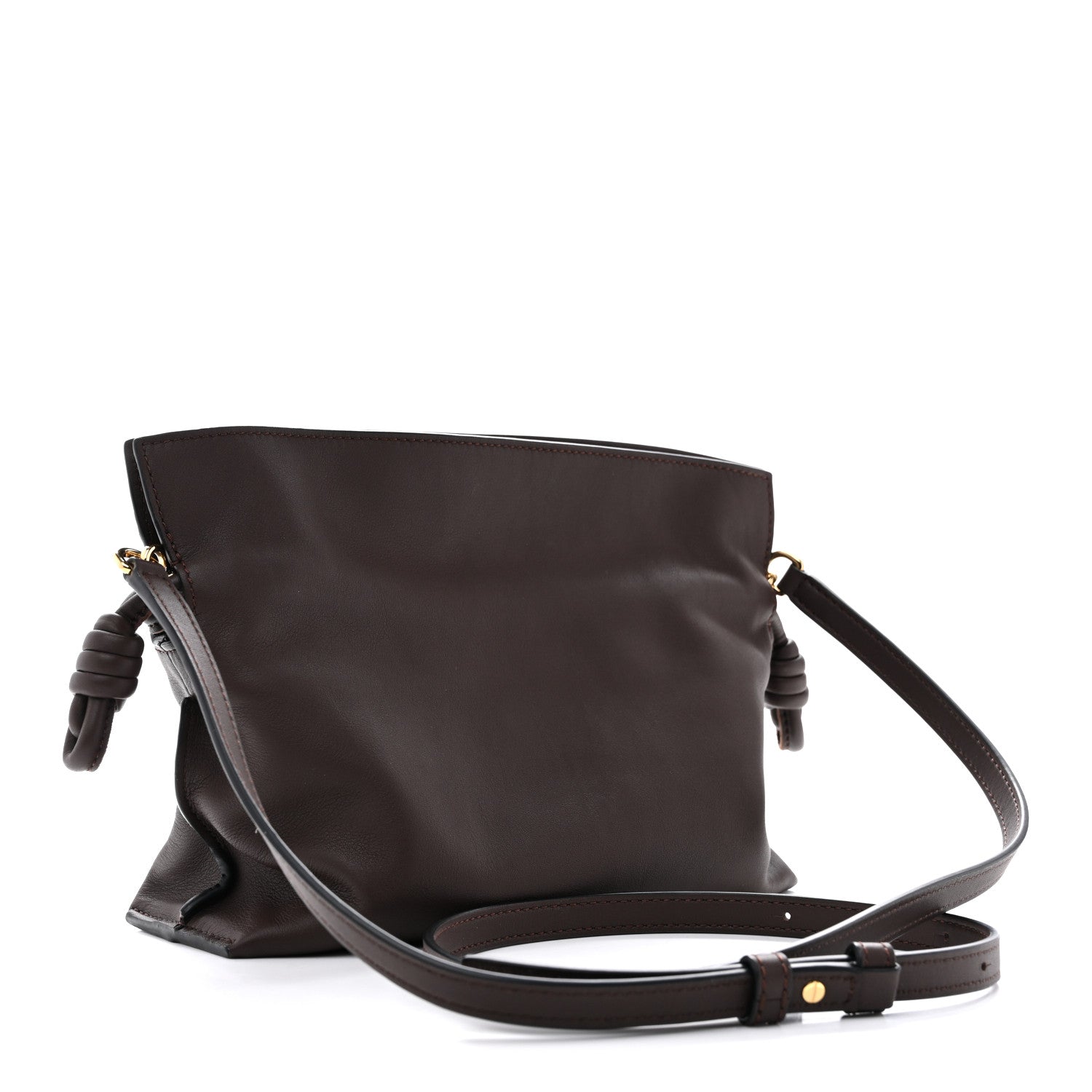 Loewe Calfskin Mini Flamenco Knot Clutch Chocolate 3 of 10