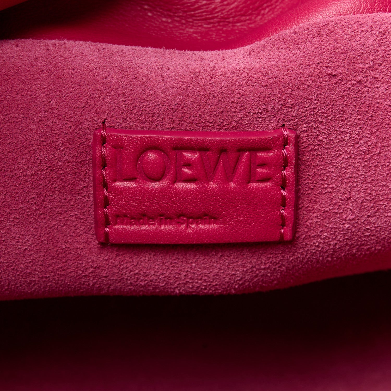 Loewe Satin Calfskin Monochrome Flamenco Knot Clutch Ruby Red Glaze 6 of 12