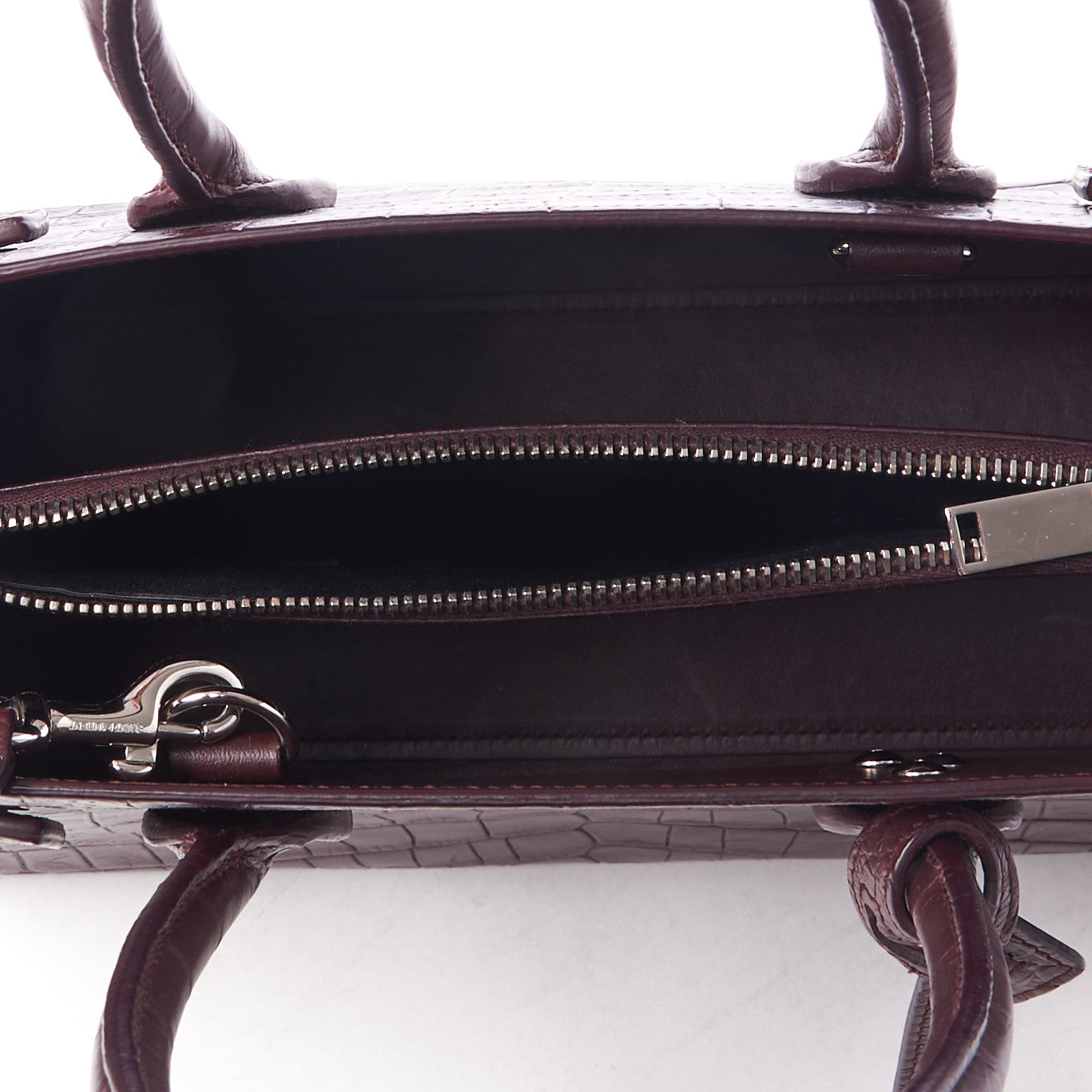 Saint Laurent Calfskin Crocodile Embossed Baby Sac De Jour Bordeaux 8 of 8