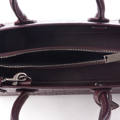 Saint Laurent Calfskin Crocodile Embossed Baby Sac De Jour Bordeaux 8 of 8