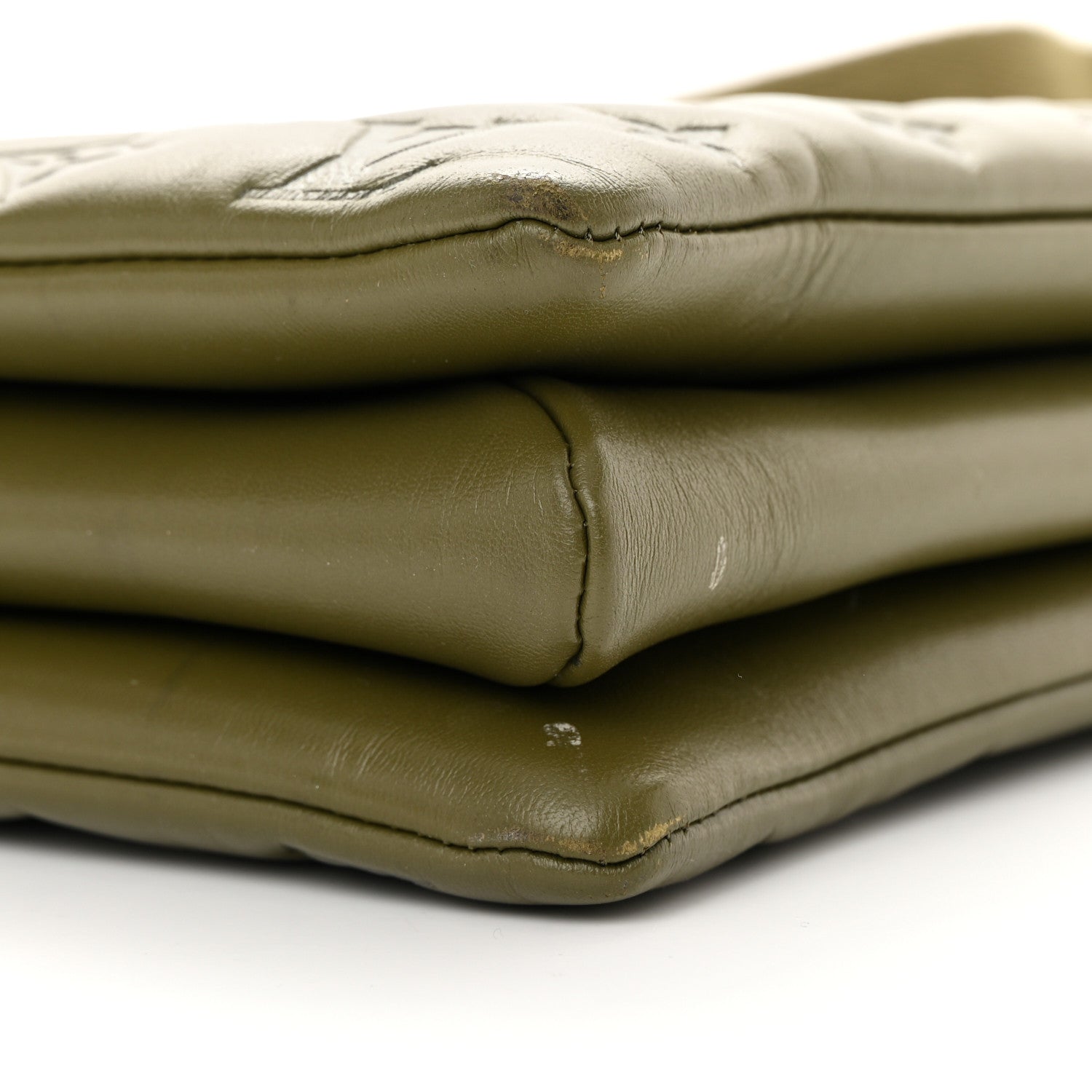 Louis Vuitton Lambskin Embossed Monogram Coussin MM Khaki 10 of 12
