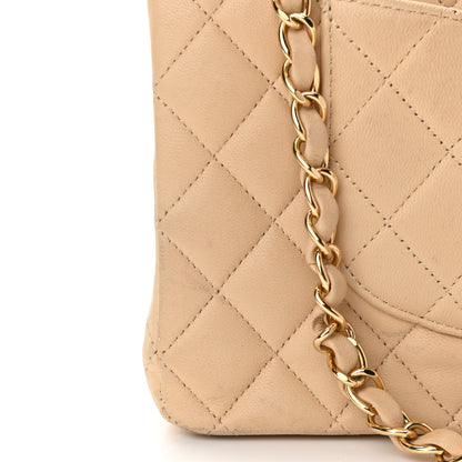 Chanel Lambskin Quilted Medium Double Flap Beige 12 of 15