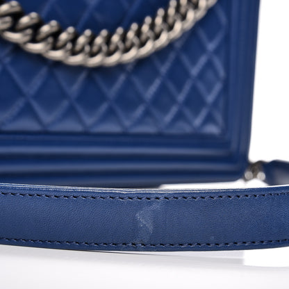 Chanel Lambskin Quilted New Medium Boy Flap Dark Blue 9 of 15