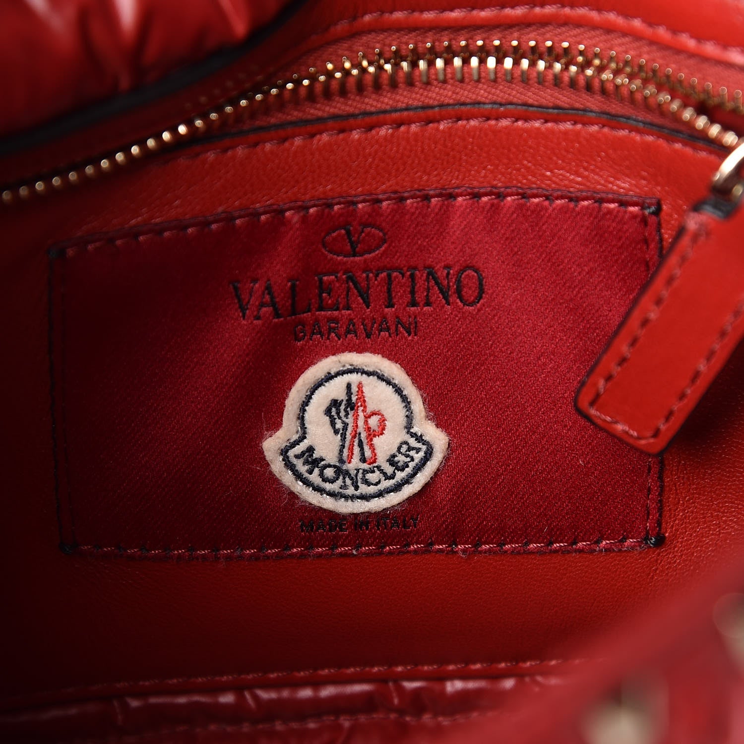 Valentino Garavani Nylon Moncler Quilted Medium Rockstud Spike Shoulder Bag Rosso Valentino 8 of 11