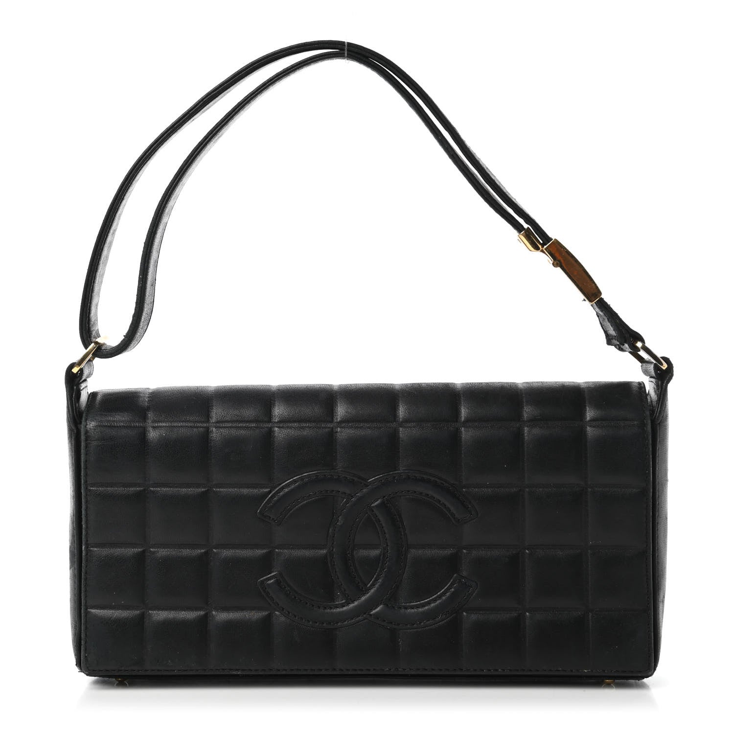 Chanel Lambskin Quilted CC Chocolate Bar Flap Black 1 of 13