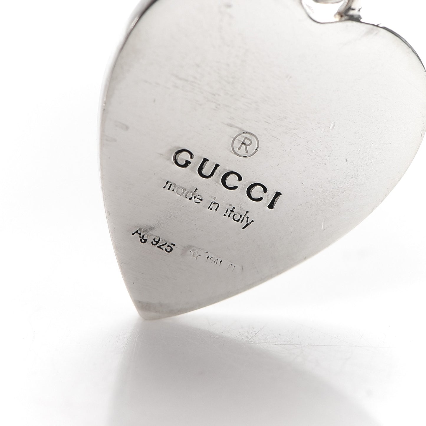 Sterling Silver GucciGhost Heart Drop Earrings