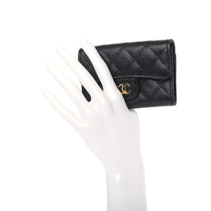 Chanel Caviar Quilted Flap Card Holder Wallet Black 2 of 9