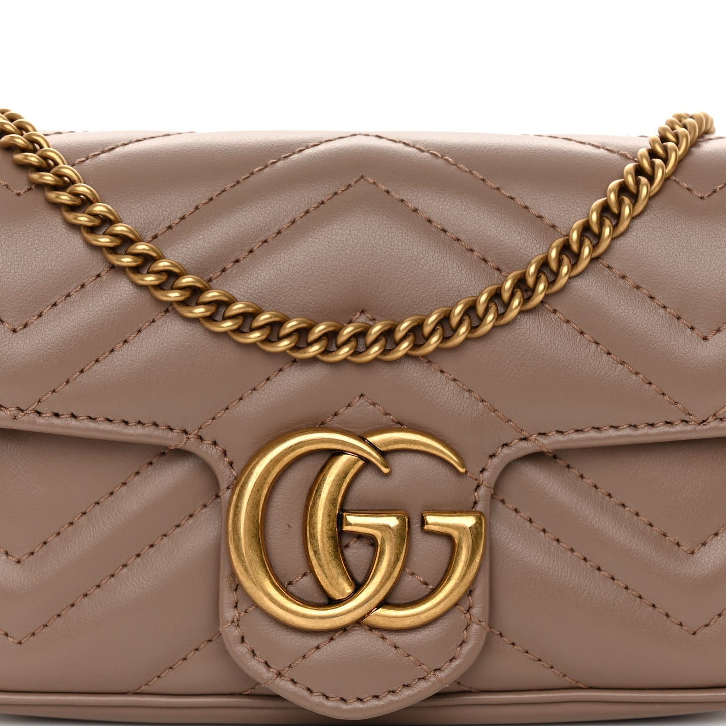 Calfskin Matelasse Super Mini GG Marmont Shoulder Bag Porcelain Rose