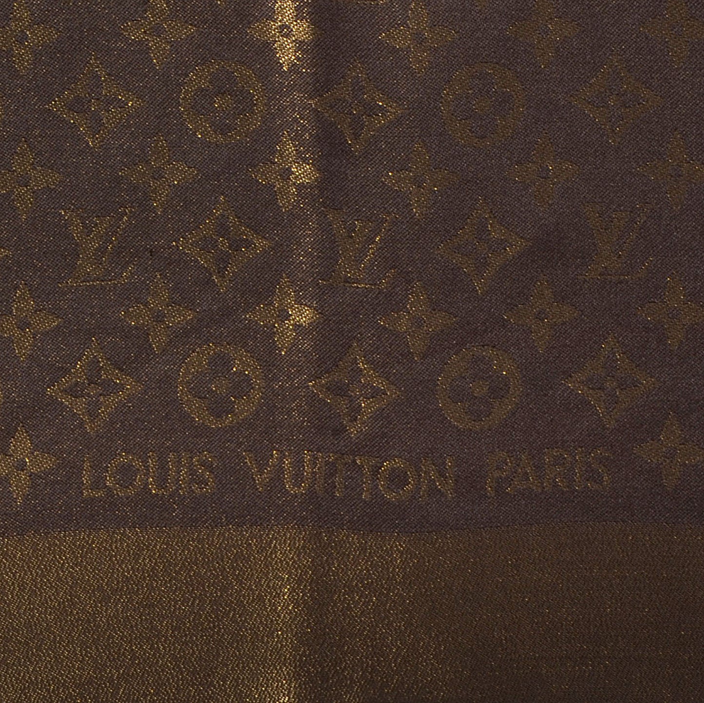 Silk Lurex Wool Monogram Shine Shawl Brown
