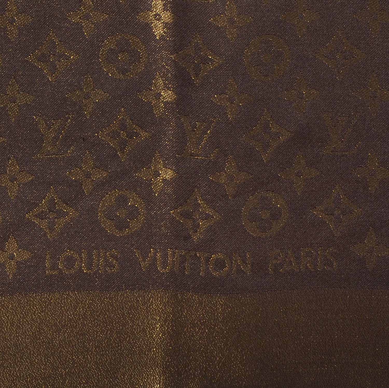 Louis Vuitton Silk Lurex Wool Monogram Shine Shawl Brown 4 of 5