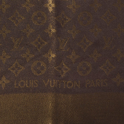 Louis Vuitton Silk Lurex Wool Monogram Shine Shawl Brown 4 of 5