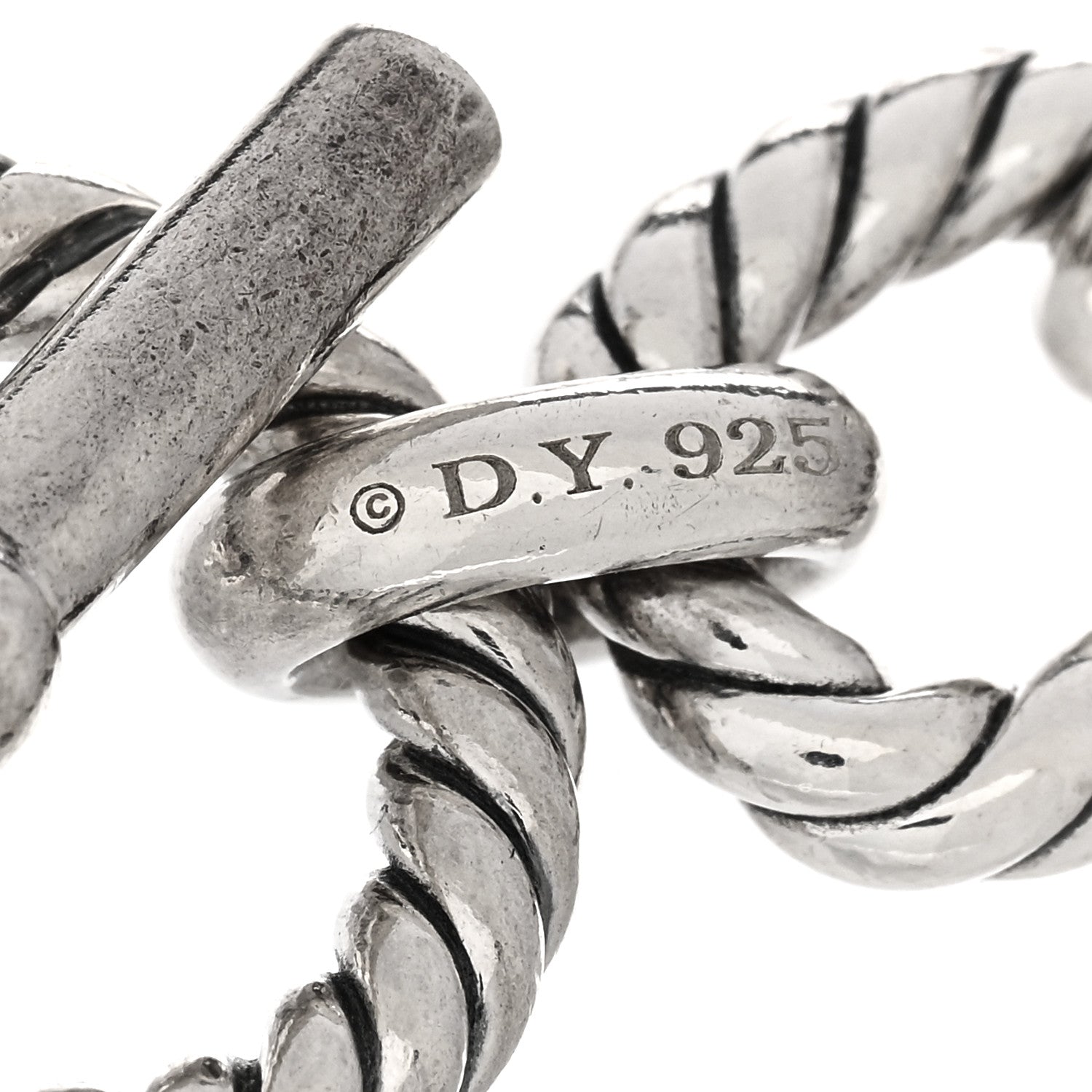 David Yurman Sterling Silver Blue Sapphire 12.5mm Cushion Link Bracelet 3 of 3