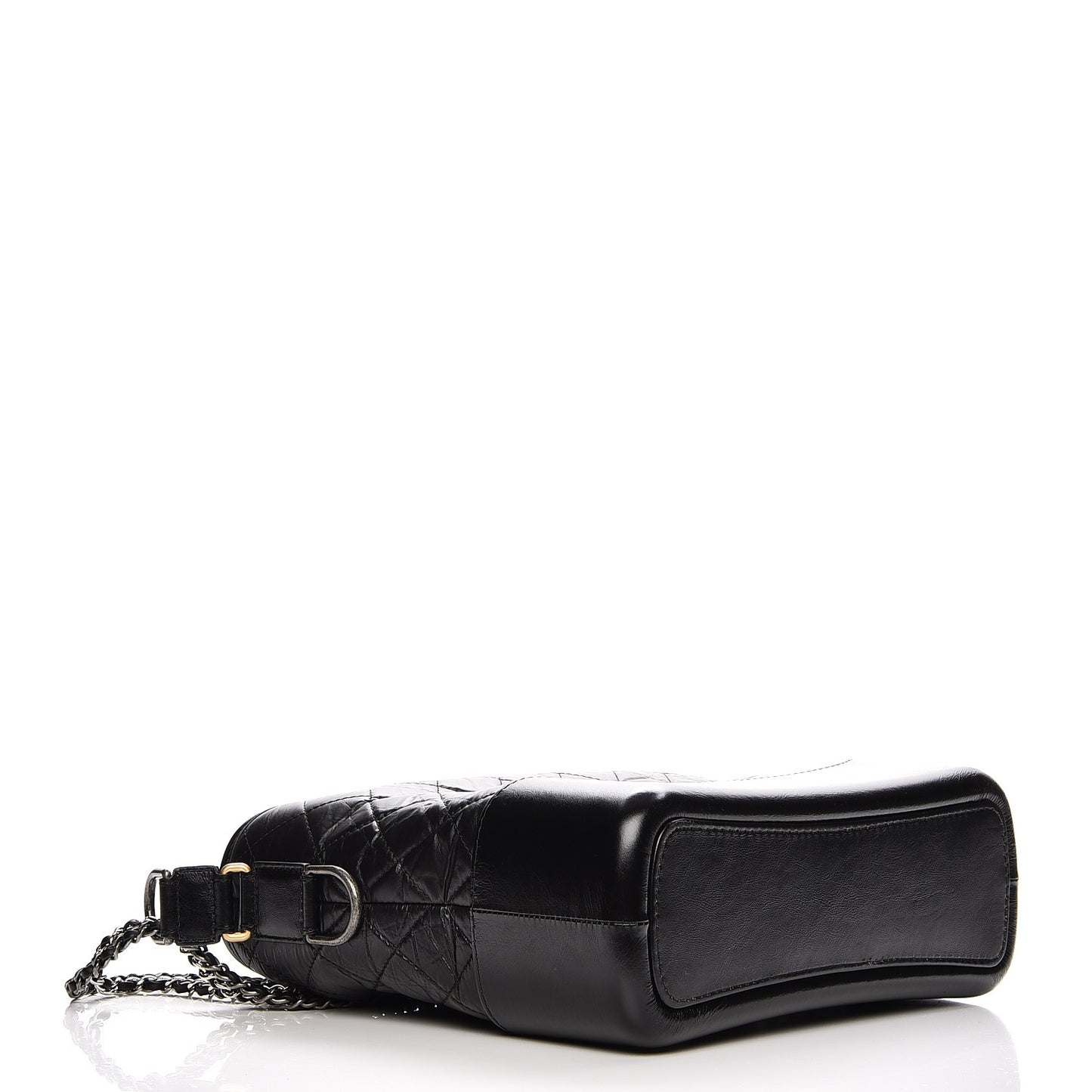 Aged Calfskin Quilted Medium Gabrielle Hobo Black