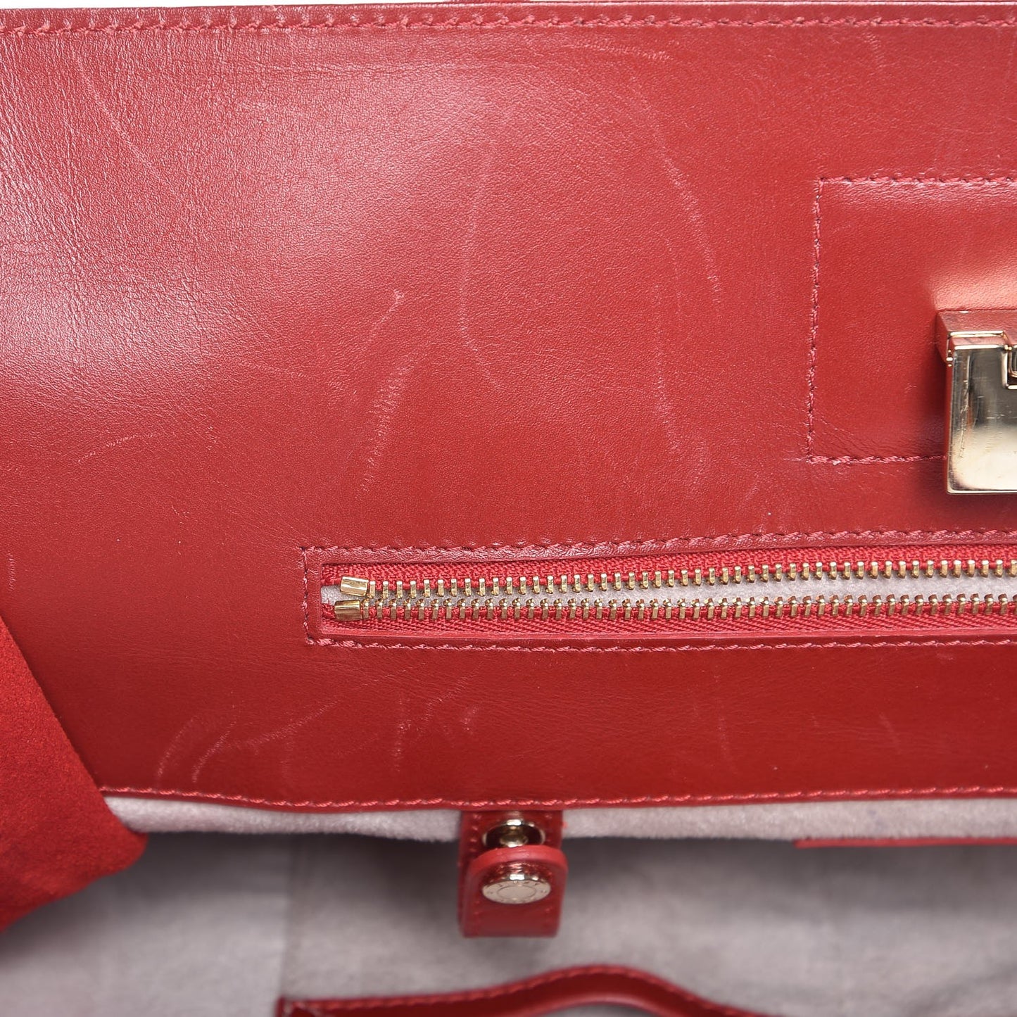 Suede Riley Tote Red