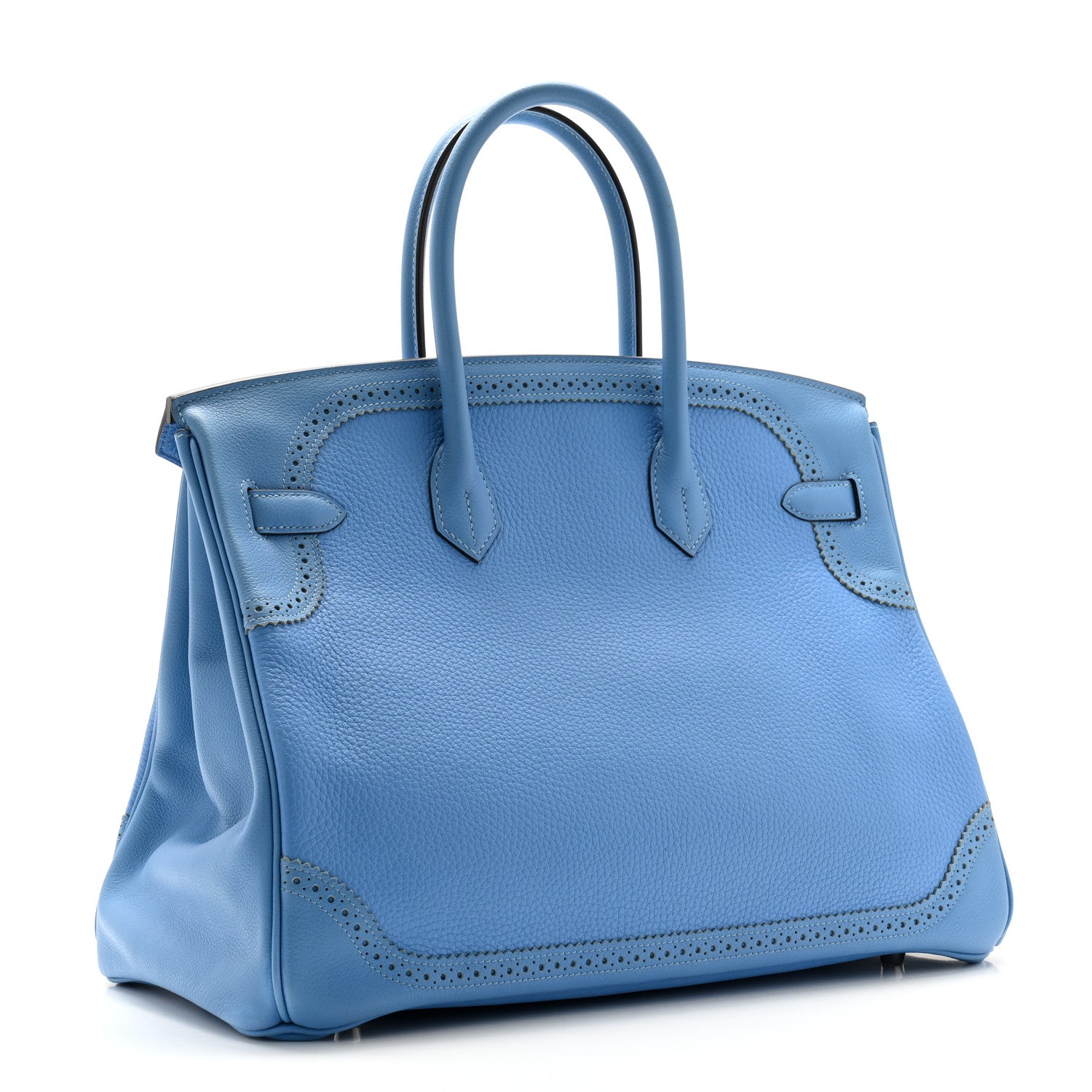 Hermes Togo Swift Ghillies Birkin 35 Bleu Paradis 3 of 13