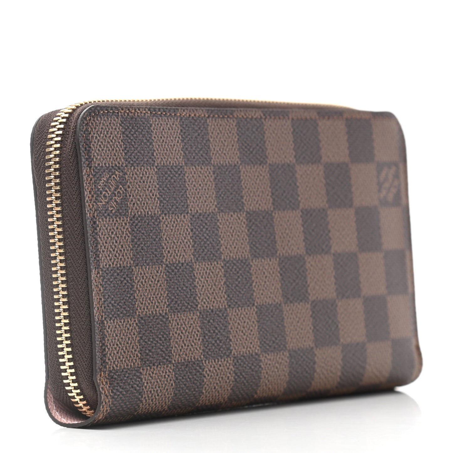 Damier Ebene Zippy Wallet Rose Ballerine