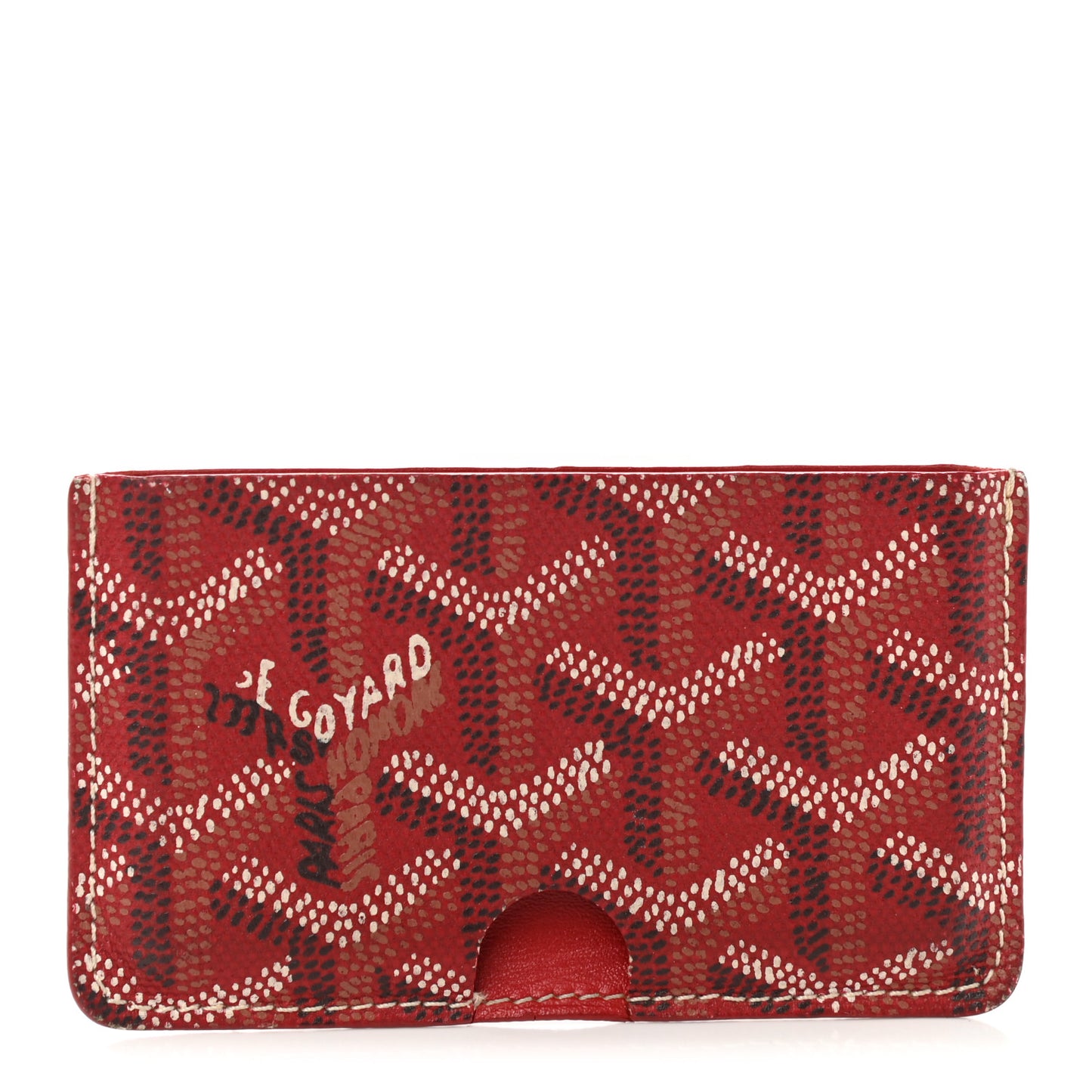 Goyardine Card Holder Red