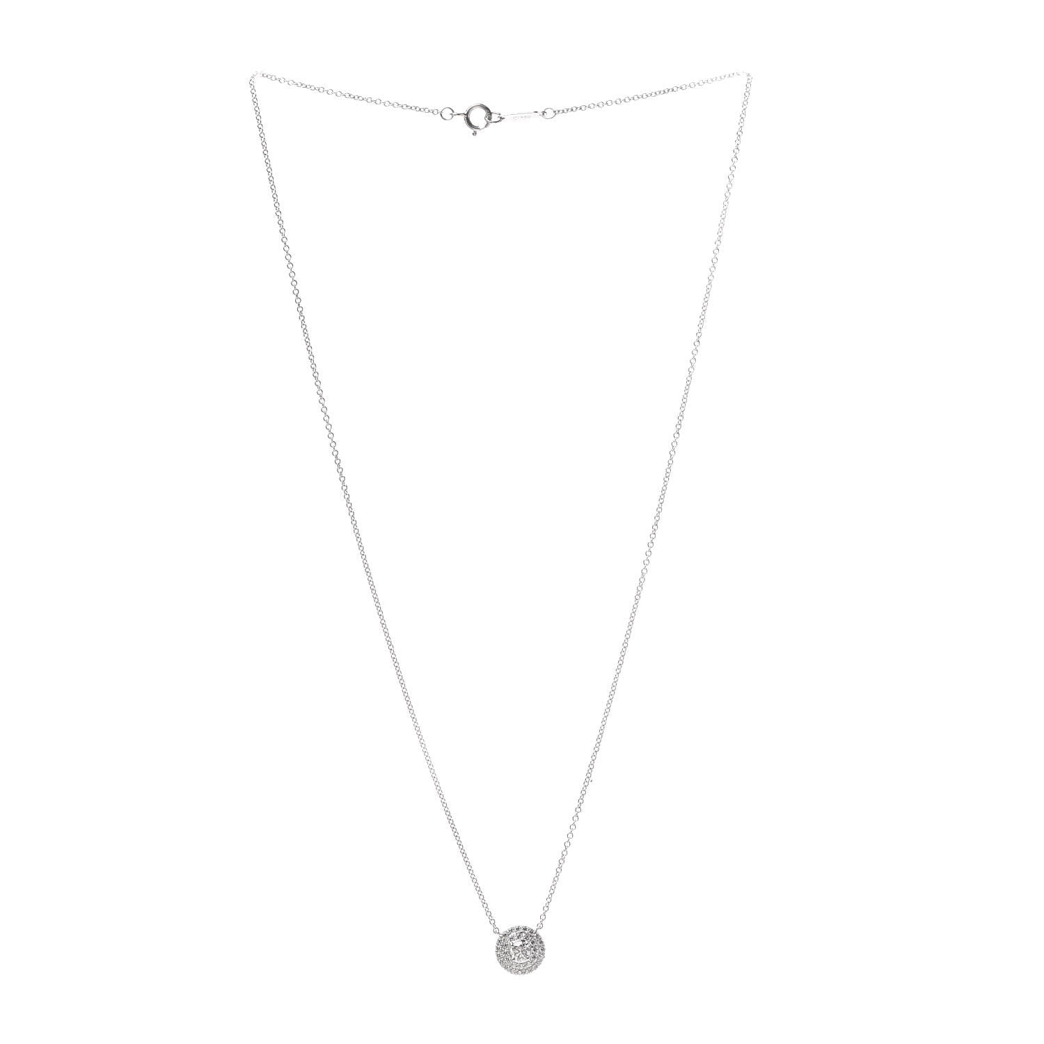 Tiffany Platinum Diamond Soleste Pendant Necklace 3 of 6