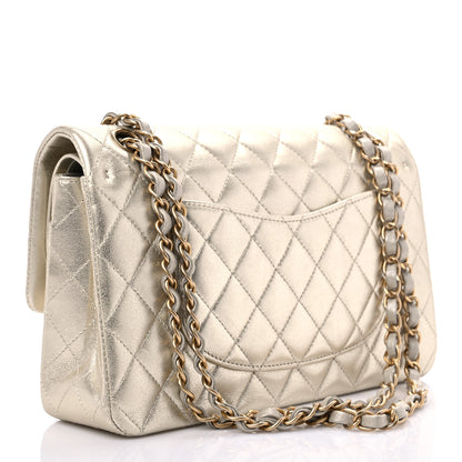 Chanel Metallic Lambskin Quilted Medium Double Flap Gold 3 of 14