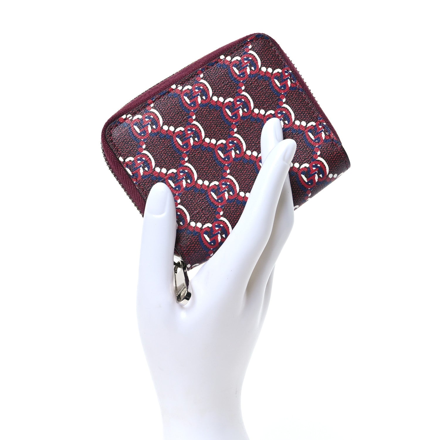Gucci GG Supreme Shadow Zip Around Wallet Rosso Ancora Red 2 of 8