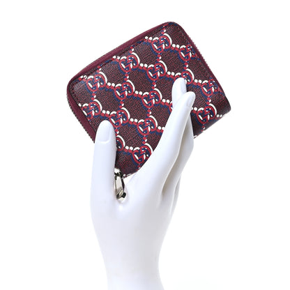 Gucci GG Supreme Shadow Zip Around Wallet Rosso Ancora Red 2 of 8