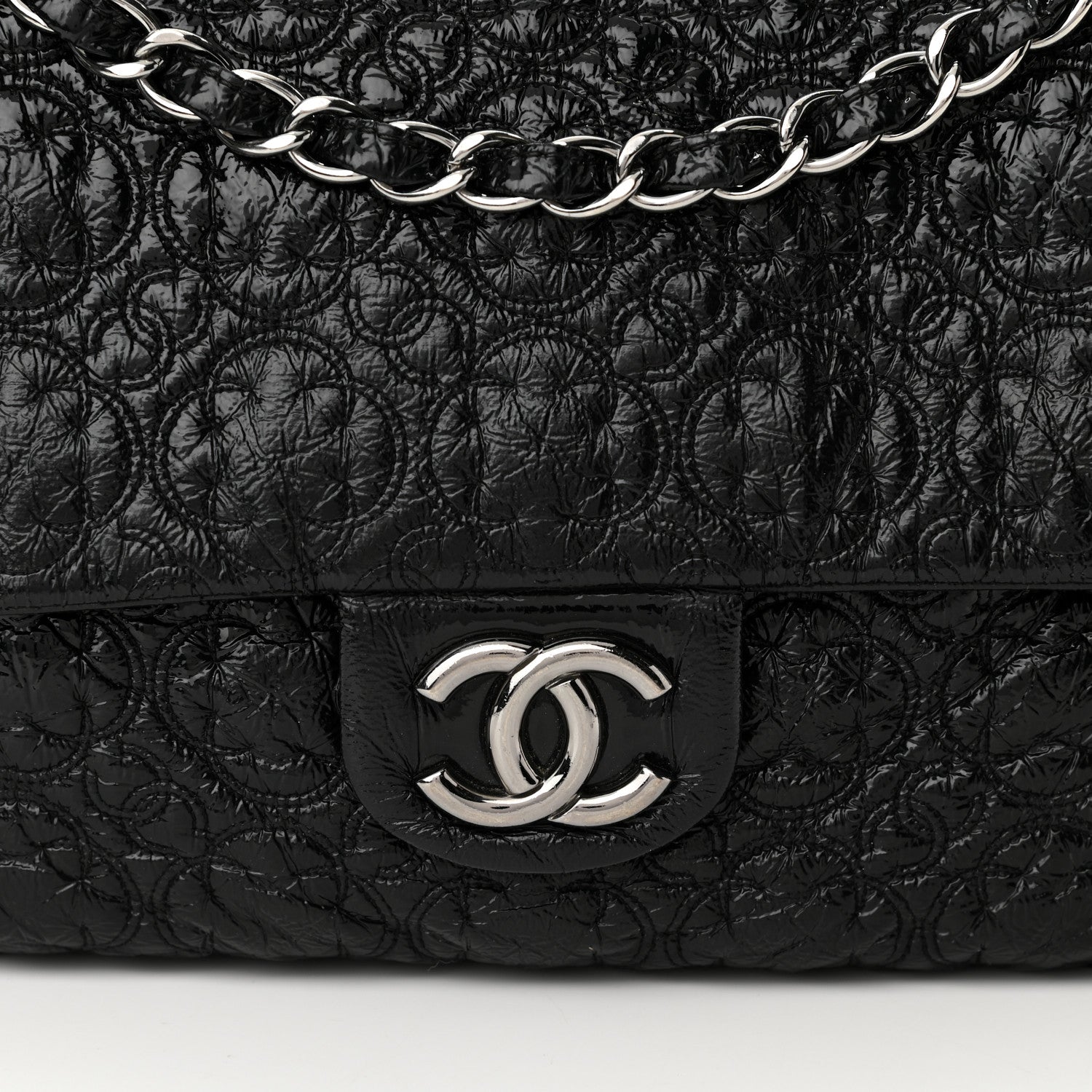 Chanel Vinyl Rock In Moscow Single Flap Black 8 of 10