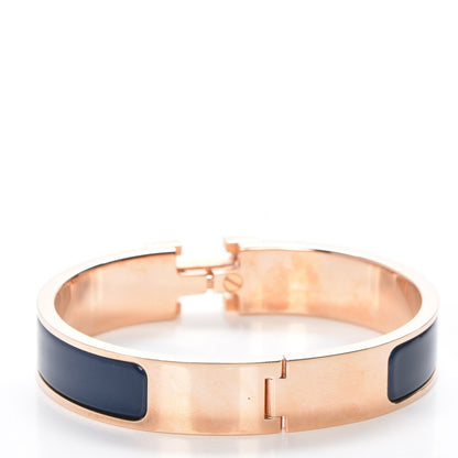 Hermes Enamel Narrow Clic Clac H Bracelet PM Bleu De Genes 3 of 4