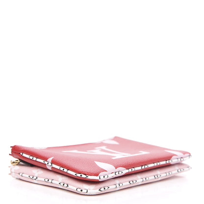 Louis Vuitton Monogram Giant Double Zip Pochette Rouge 4 of 10