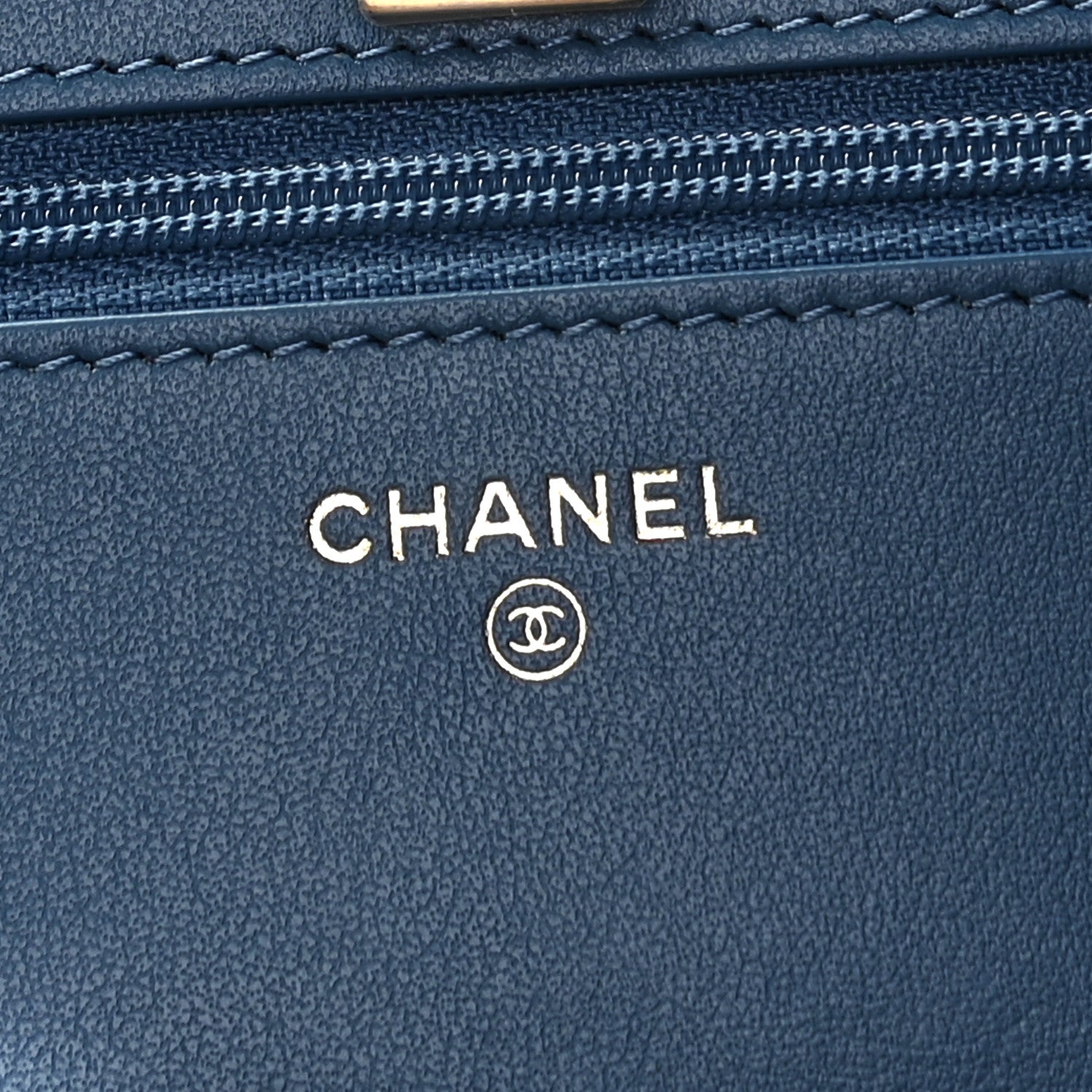Chanel Denim Quilted CC Pearl Crush Wallet On Chain WOC Blue 8 of 13