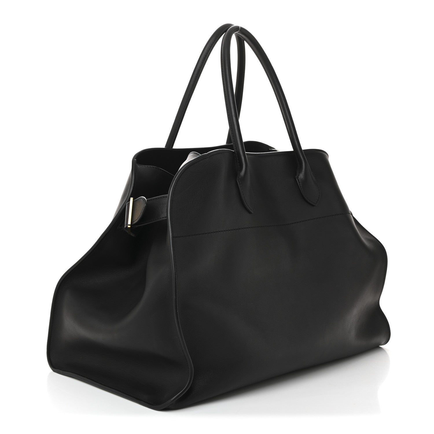 The Row Polished Saddle Calfskin Soft Margaux 17 Black 3 of 9