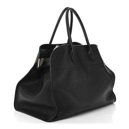 The Row Polished Saddle Calfskin Soft Margaux 17 Black 3 of 9