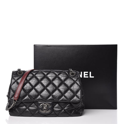 Chanel Aged Calfskin Tweed Jumbo New Portobello Flap Black 10 of 10
