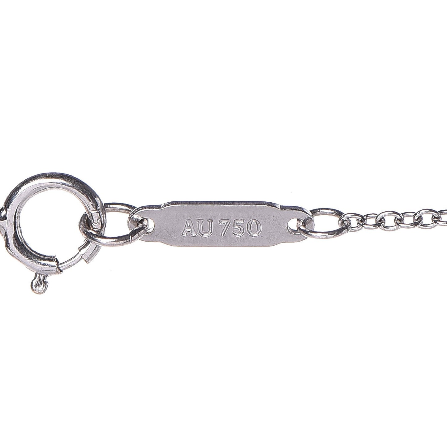 18K White Gold Diamond Medium Heart Key Pendant Necklace
