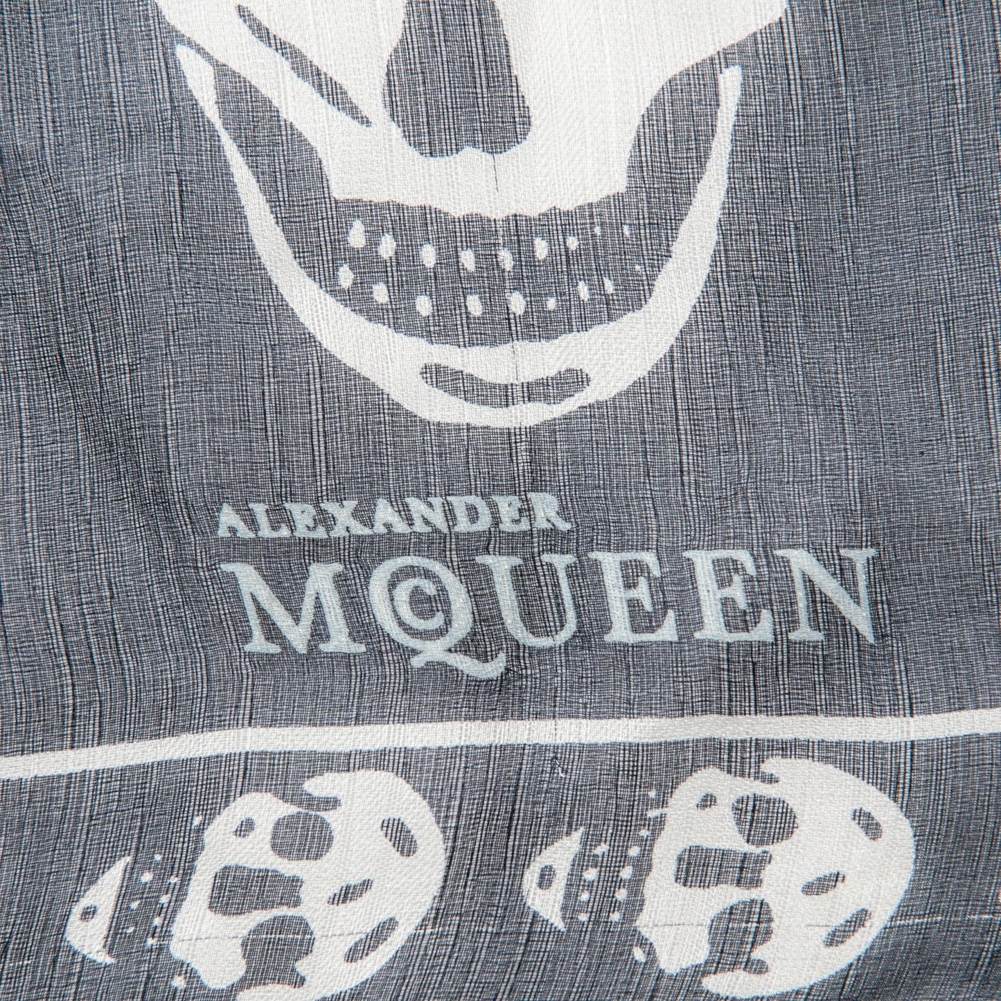 Silk Chiffon Skull Scarf Black Ivory