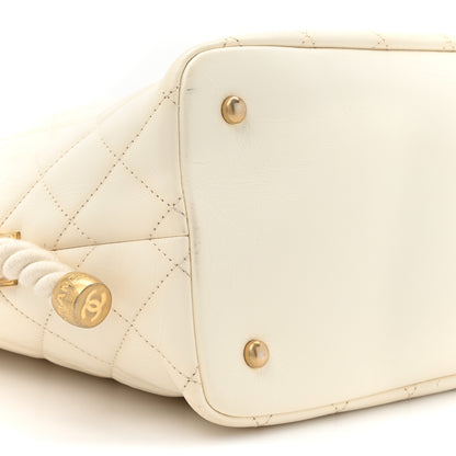 Chanel Crumpled Calfskin En Vogue Rope Hobo Bag White 9 of 15